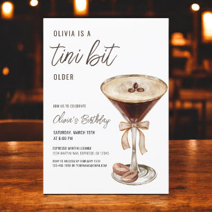 A Tini Bit Older Espresso Martini Birthday Party Invitation