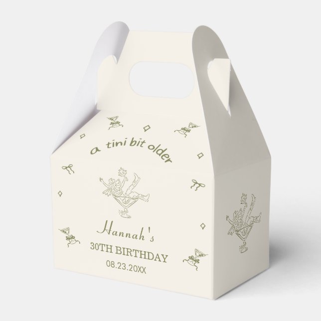 A Tini Bit Older Espresso Martini Bow Birthday Favour Box (Front Side)