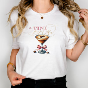 A Tini Bit Older Espresso Martini Pink Bow Tri-Blend Shirt