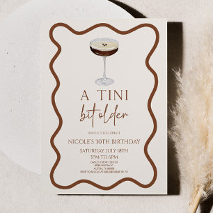 A Tini Bit Older Expresso Martini Birthday Party Invitation