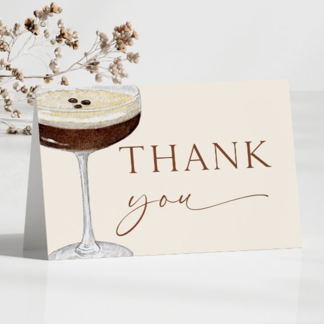 A Tini Bit Older Expresso Martini Birthday Party Thank You Card (Creator Uploaded)