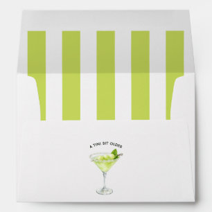 A Tini Bit Older Green Martini Birthday Envelope