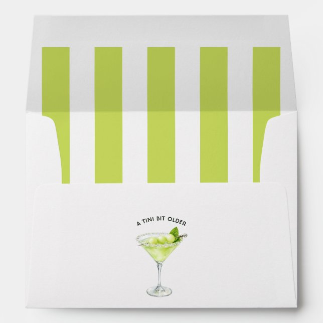 A Tini Bit Older Green Martini Birthday Envelope (Back (Bottom))