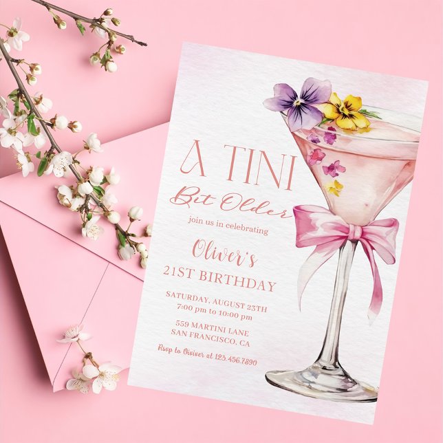 A Tini Bit Older Martini 21st Birthday Party Invitation (Creator Uploaded)