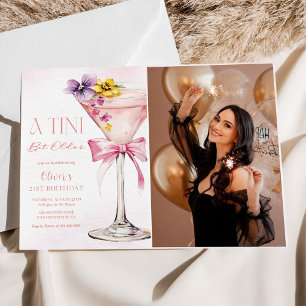 A Tini Bit Older Martini 21st Birthday Party Photo Invitation