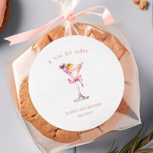 A Tini Bit Older Martini 30th Birthday Party Classic Round Sticker