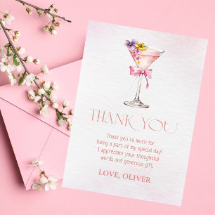 A Tini Bit Older Martini 30th Birthday Party Thank You Card