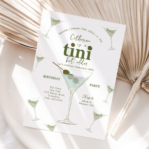 A Tini Bit Older Martini 40th Birthday Party Invitation
