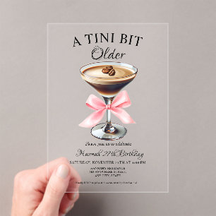 A Tini Bit Older Martini Birthday Invitation