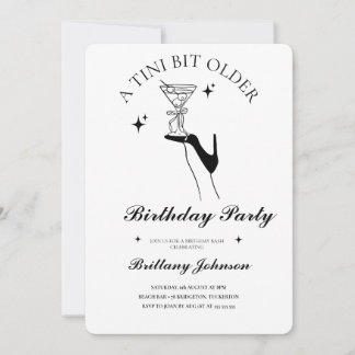 A Tini Bit Older Martini Birthday Invitation