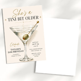A Tini Bit Older Martini Birthday Invitation