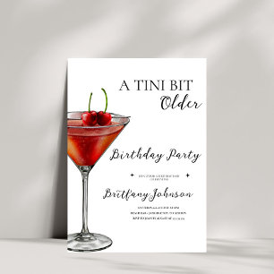 A Tini Bit Older Martini Birthday  Invitation