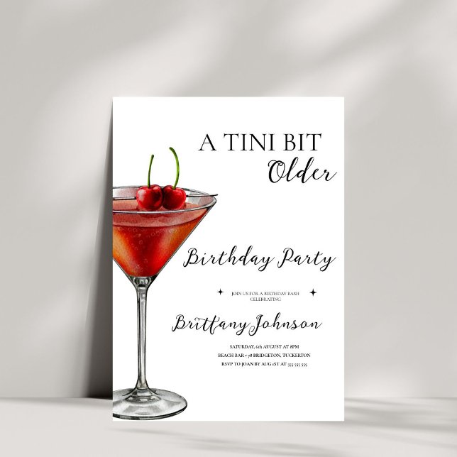 A Tini Bit Older Martini Birthday  Invitation (Creator Uploaded)