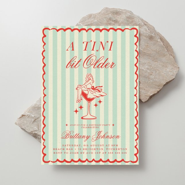 A Tini Bit Older Martini Birthday Invitation (Creator Uploaded)