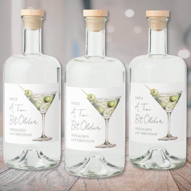 A Tini Bit Older Martini Birthday Liquor Bottle Label (A Tini Bit Older Martini Birthday Liquor Bottle Label )