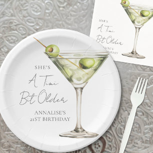 A Tini Bit Older Martini Birthday Paper Plate