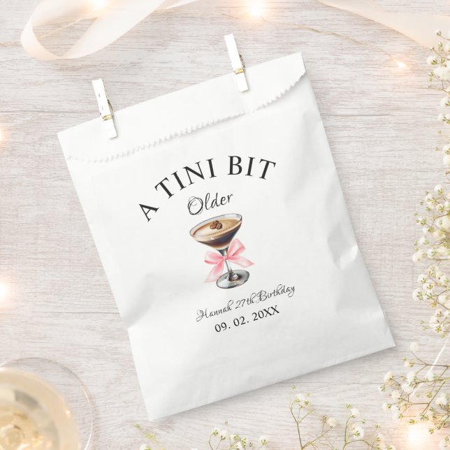 A Tini Bit Older Martini Birthday party  Favour Bag (Clipped)
