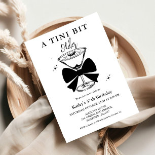 A tini Bit Older Martini Birthday Party Invitation