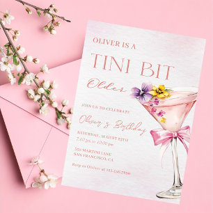 A Tini Bit Older Martini Birthday Party Invitation