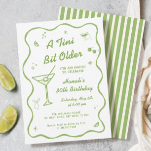 A Tini Bit Older Martini Birthday Party Invitation
