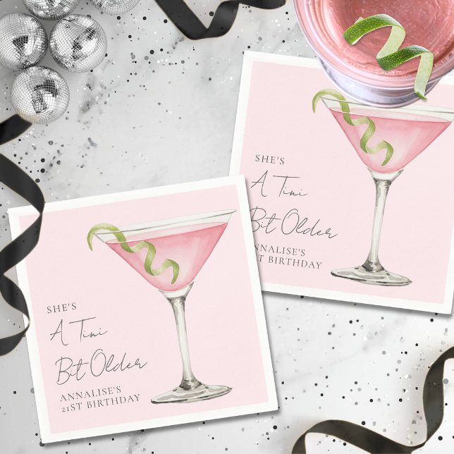 A Tini Bit Older Martini Birthday Party Napkin (A Tini Bit Older Martini Birthday Party Napkins )