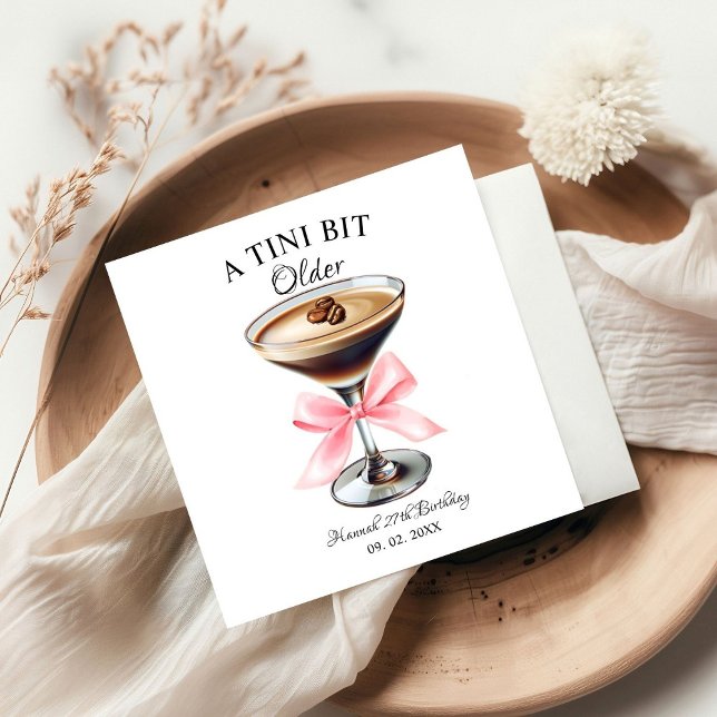 A Tini Bit Older Martini Birthday party  Napkin (Creator Uploaded)