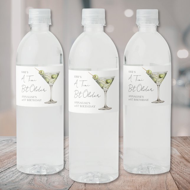 A Tini Bit Older Martini Birthday Water Bottle Label (A Tini Bit Older Martini Birthday Water Bottle Label)