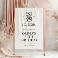 A Tini Bit Older Martini Birthday Welcome Banner