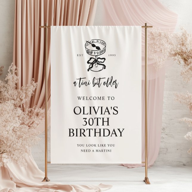 A Tini Bit Older Martini Birthday Welcome Banner (Creator Uploaded)