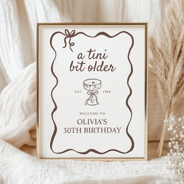 A Tini Bit Older Martini Birthday Welcome Sign (Creator Uploaded)