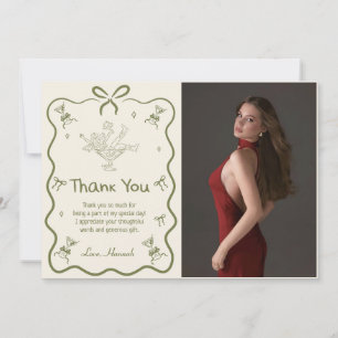 A Tini Bit Older Martini Bow Birthday Party Photo Thank You Card