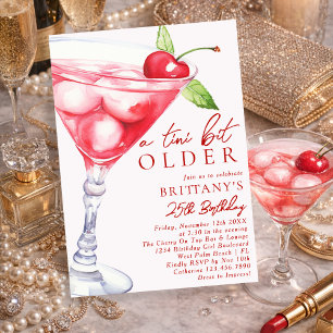 A Tini Bit Older Martini Cocktail Birthday For Her Invitation