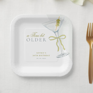 A Tini Bit Older Martini Cocktail Birthday Party Paper Plate