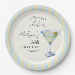 A Tini Bit Older Martini Cocktail Birthday Party Paper Plate