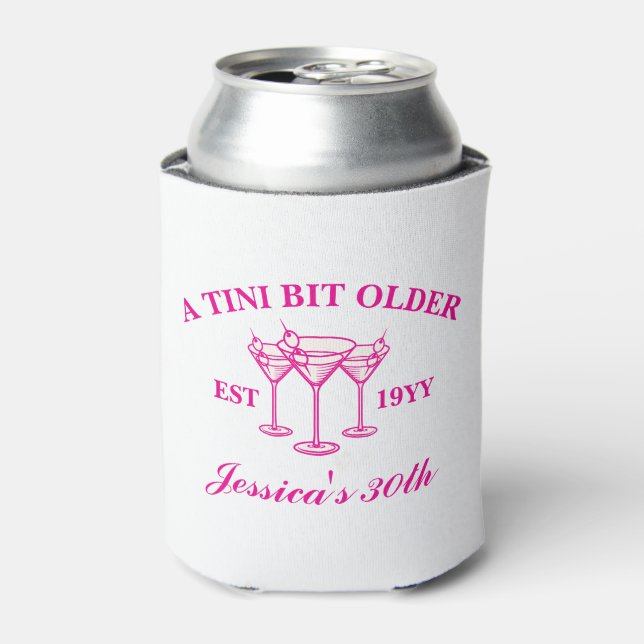 A Tini Bit Older Martini Custom Birthday Party  Can Cooler (Can Front)