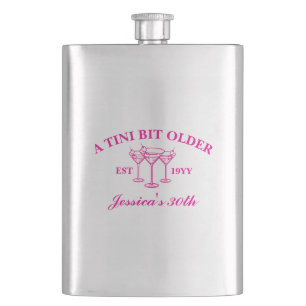 A Tini Bit Older Martini Custom Birthday Party  Hip Flask