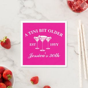 A Tini Bit Older Martini Custom Birthday Party  Napkin