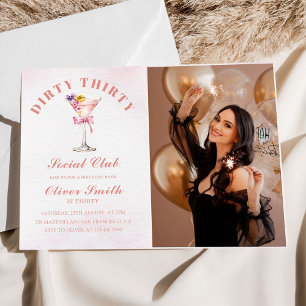 A Tini Bit Older Martini Dirty Thirty Birthday  Invitation