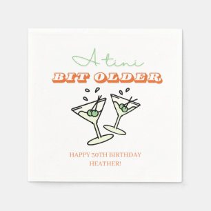 A Tini Bit Older Martini Olive Adult Birthday Napkin