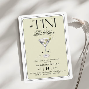 a Tini Bit Older Martini Olive Birthday  Invitation