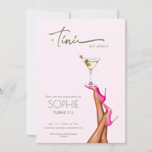 A Tini Bit Older Martini Pink Birthday Invite
