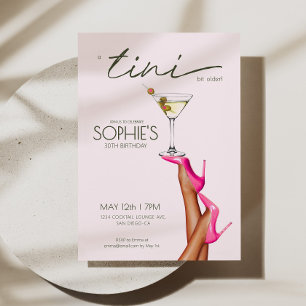 A Tini Bit Older Martini Pink Birthday Invite