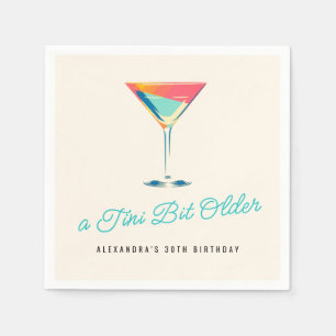 A Tini Bit Older Martini Theme Retro 30th Birthday Napkin