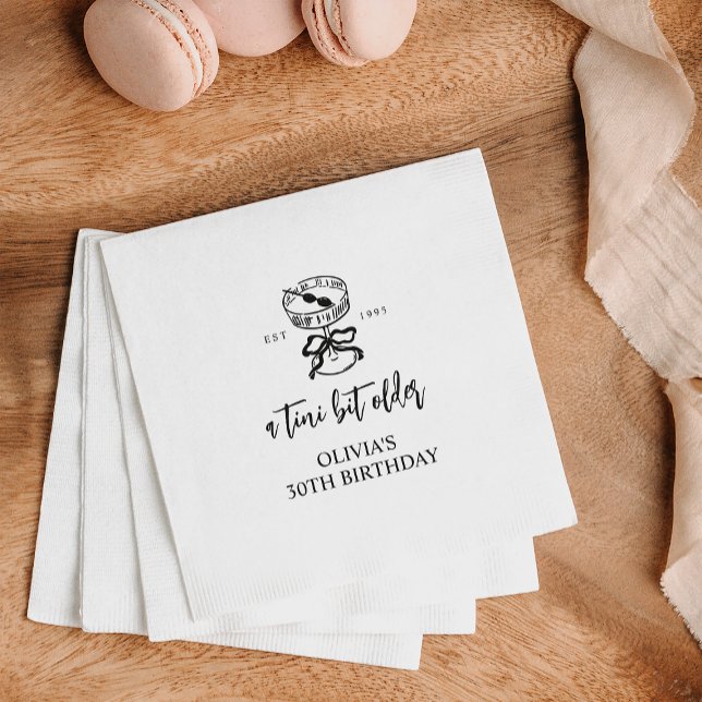 A Tini Bit Older Martini Themed Birthday Party Napkin (Creator Uploaded)