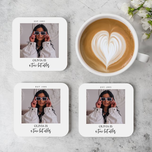 A Tini Bit Older Martini Themed Photo Party Favour Coaster (Creator Uploaded)