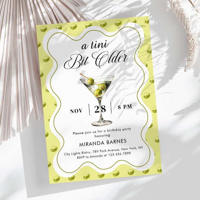 A Tini Bit Older Olive Martini Birthday Invitation (Creator Uploaded)