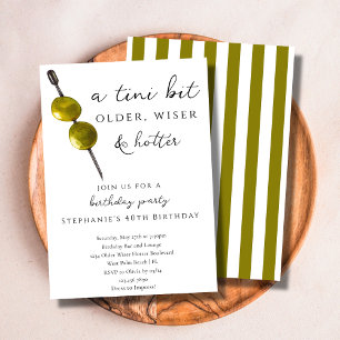 A Tini Bit Older Olives Dirty Martini Birthday Invitation