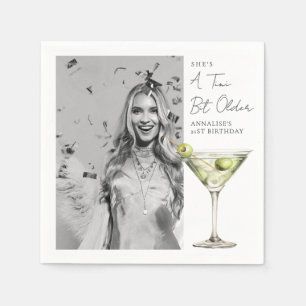 A Tini Bit Older Photo Martini Birthday Party Napkin