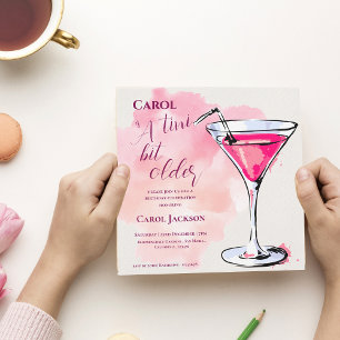 A Tini Bit Older Pink Cocktail Birthday Invitation