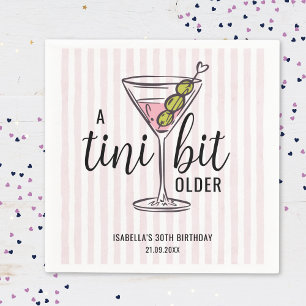 A Tini Bit Older Pink Martini Themed Birthday Napkin